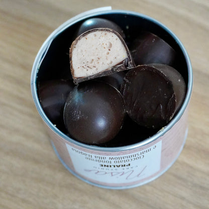 Praline cioccolato fodente ripiene di marshmallow alla fragola