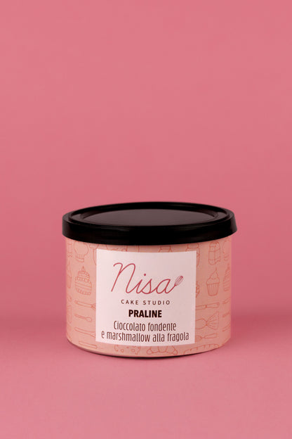 Praline cioccolato fodente ripiene di marshmallow alla fragola